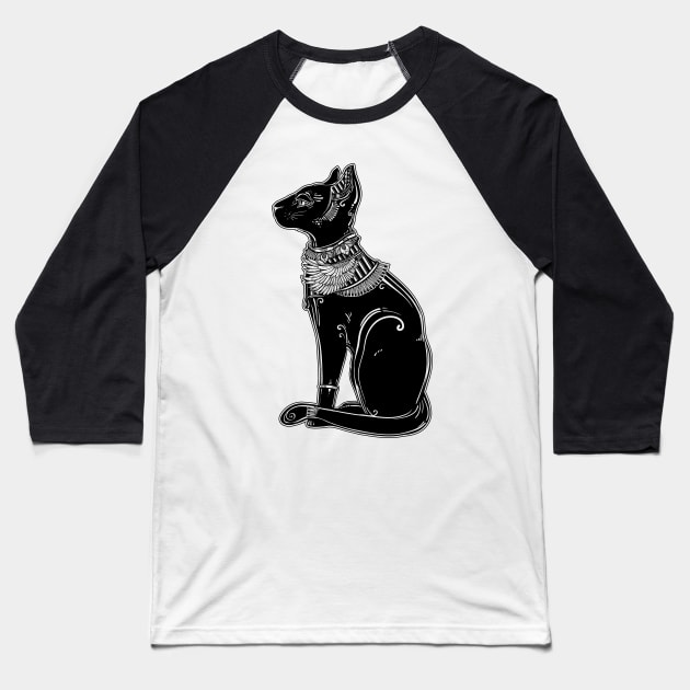 Bastet (the cat goddess) Baseball T-Shirt by DISOBEY